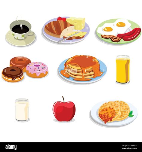 A Vector Illustration Of Breakfast Food Illustration Icon Sets Stock