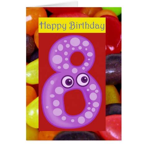 Happy Eighth Birthday 8th Birthday Turning Eight 8 Card Zazzle