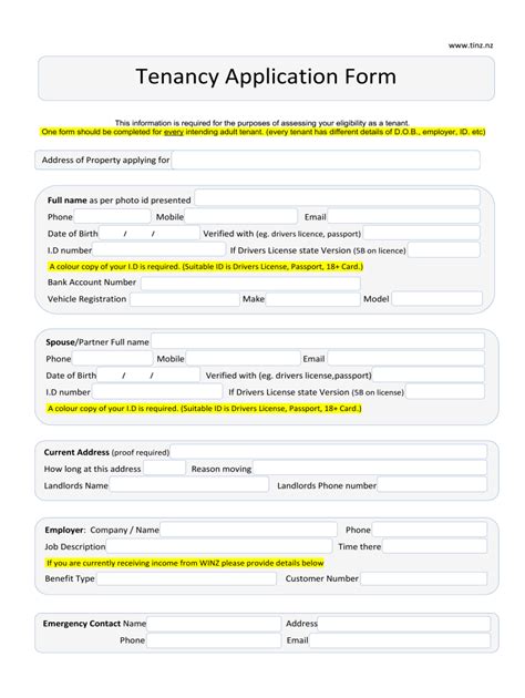 Nz Tenancy Application Form Fill Out And Sign Printable Pdf Template