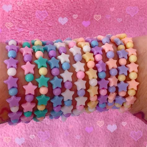 Kawaii Pastel Star Bracelets Decora Fairy Kei Kandi Etsy Kandi