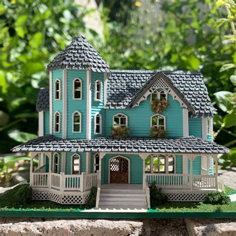 1:48 Wooden Dollhouse Kit Gorgeous Victorian Wooden Dollhouse | Etsy