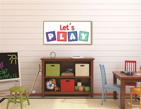 Lets Play Sign Playroom Sign Toy Room Wall Art Toy Room Etsy Uk