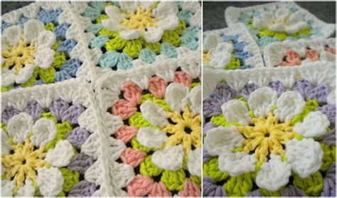 Floral Gtranny Square Crochet Pattern Dainty Daisy Granny Square Motif Video Tutorial Just Be