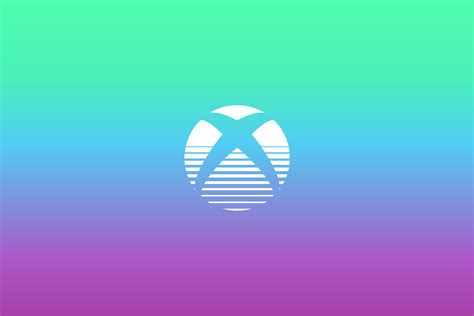 Xbox Gears Microsoft Logo White Lines Retro Style Colorful