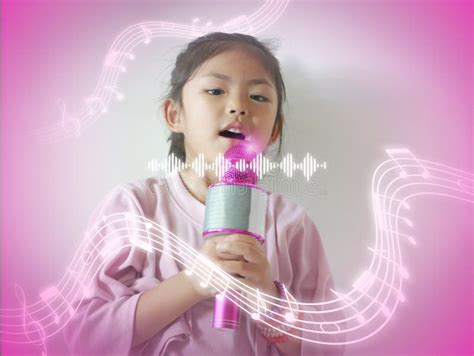 Little Girl 5 Years Old Sing A Song With Melodies Childhood Lifestyle