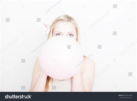 Teenage Girl Inflating Balloon Stock Photo Shutterstock