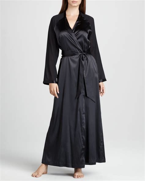 Lyst La Perla Vestaglie Long Silk Robe In Black