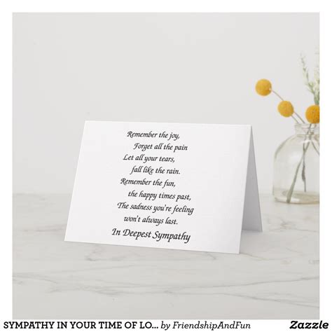 Sympathy In Your Time Of Loss Memories To Cherish Card Zazzle