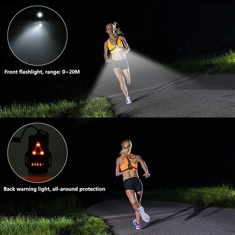 Progreen Outdoor Night Running Lights Led Chest Light Back Warning