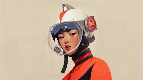 Wallpaper Daniela Uhlig Astronaut Space Suit Vintage Retro Style