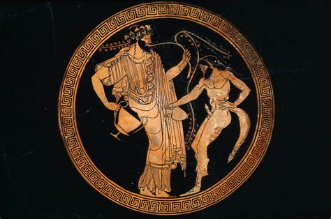 Drinking Cup Kylix With Dionysos And A Satyr Museum Of Fine Arts