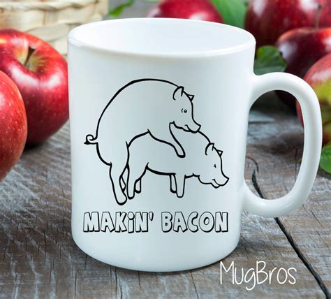 Gift ideas for coffee mugs. Makin Bacon Funny Gift Idea - Funny Coffee Mug - Unique ...