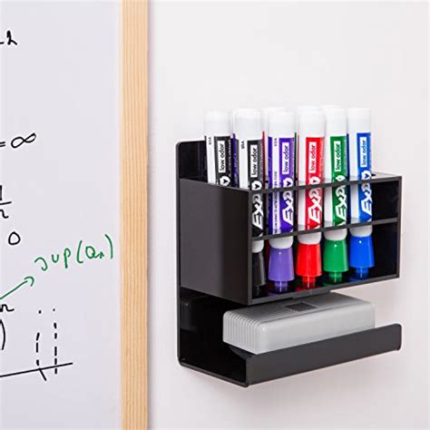 Myt Wall Mounted Black Acrylic Dry Erase Whiteboard Marker Holder