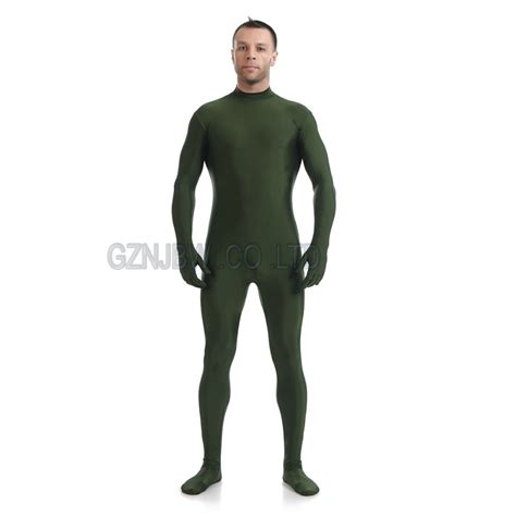 Adult Custom Second Skin Tight Suits Lycra Zentai Suit Deep Green Spandex Unitard Mens Cosplay