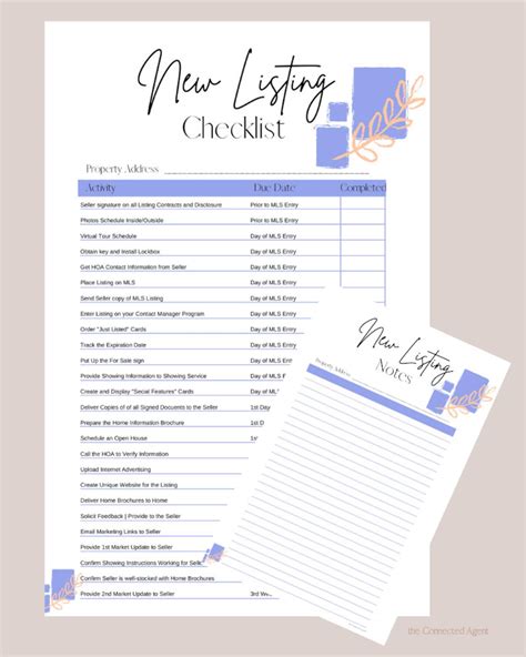 Real Estate New Listing Checklist Printable And Etsy