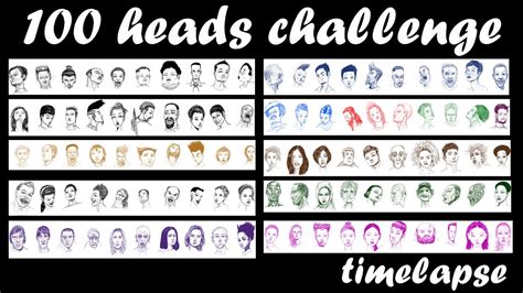 Drawing Heads 100 Head Challenge Clip Studio Ex Timelapse Youtube