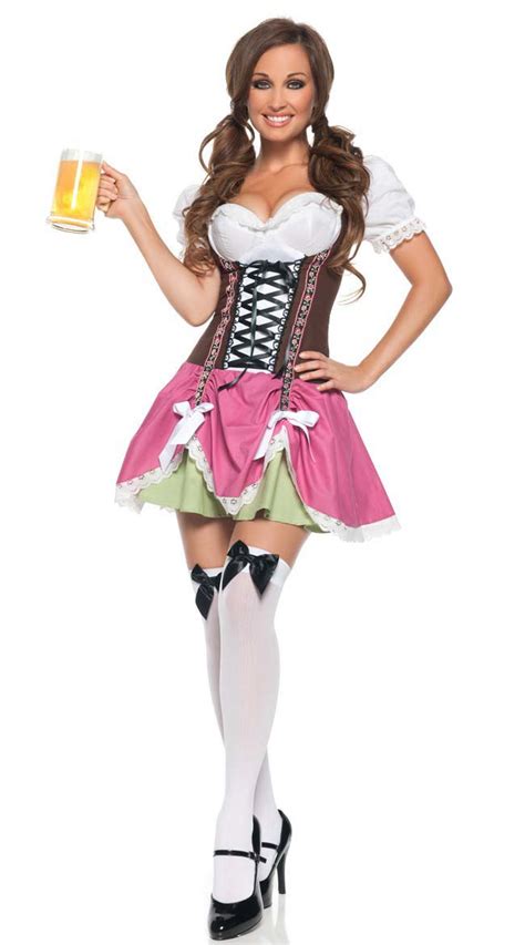 German Bavaria Oktoberfest Beer Girl Bar Wench Maid Dress