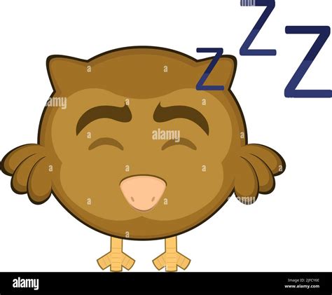 Vector Illustration Of A Sleeping Cartoon Owl Stock Vector Image And Art