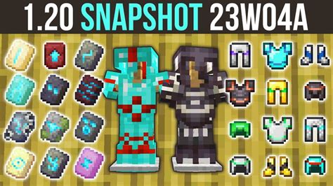 Minecraft 120 Snapshot 23w04a Over 600 Armor Trims Youtube
