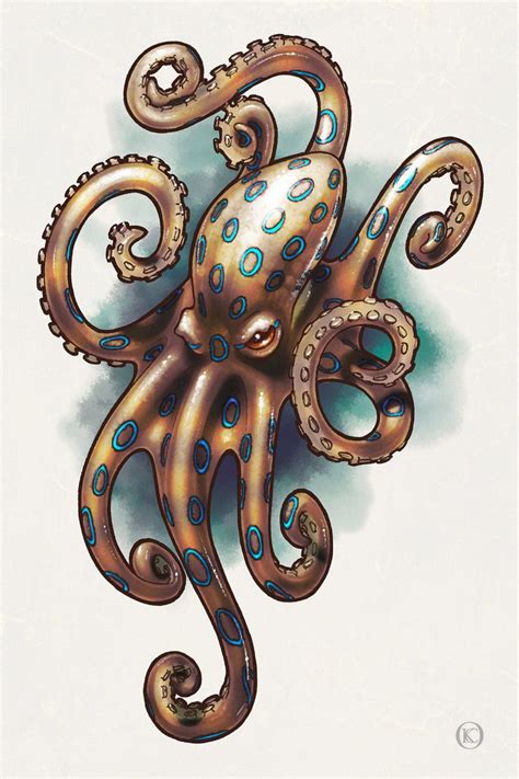 Pretty Octopus Tattoo Blue Ringed Octopus By Skitterbot Octopus