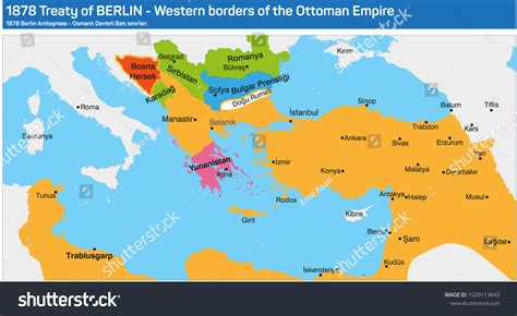 1878 Treaty Of Berlin Western Borders Of The Royalty Free Stock