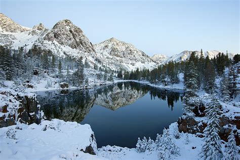Image Nature Winter Mountain Lake Snow Forests Trees