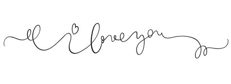 I Love You Vector Vintage Text On White Background Calligraphy