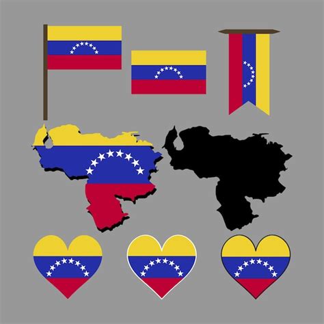 Venezuela Mapa Y Bandera De Venezuela Vector Ilustración Vector Premium