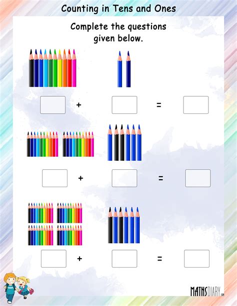 Tens and ones place value worksheet for kindergarten. Abacus - Grade 1 Math Worksheets