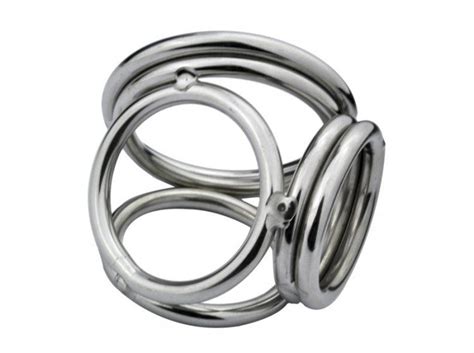 New Stainless Steel Four Rings Cock Ring Metal Penis Ring Male Time