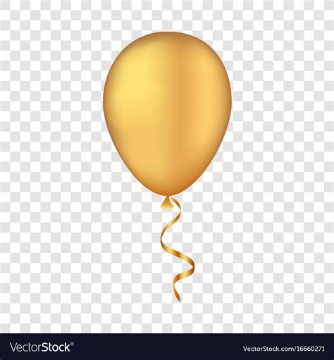 Gold Balloon On A Transparent Background Vector Image
