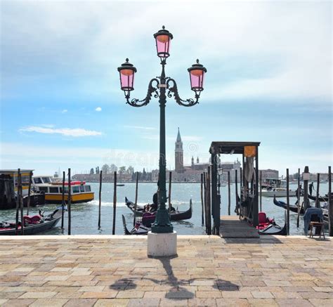 Lantern On The Gondolas Pier In Venice Stock Image Image Of Pier