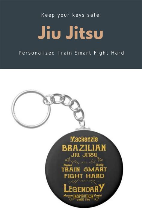 Bjj Train Smart Vintage Jiu Jitsu Personalized Keychain