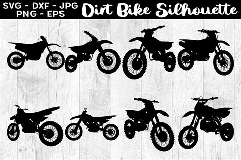 Dirt Bike Silhouettes Dirt Bike SVG EPS Graphic By Aleksa Popovic