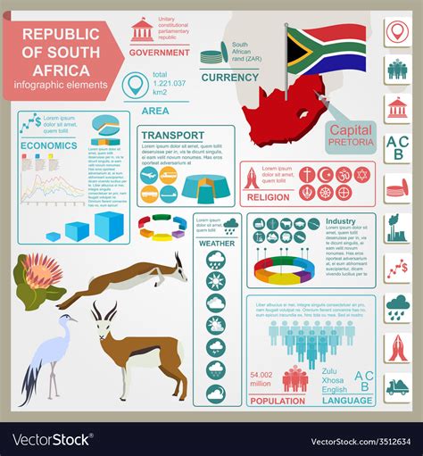 South Africa Infographics Statistical Data Sights Vector Image