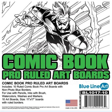 Ruled Pro Comic Book Art Boards 11x17 10 Blue Line Pro