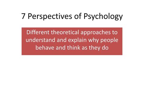 Ppt 7 Perspectives Of Psychology Powerpoint Presentation Free