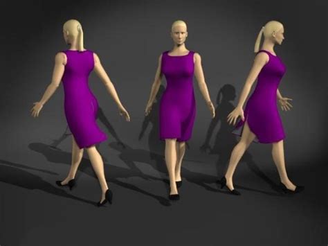 business woman walking pose character free 3d model 3ds c4d dxf lwo max open3dmodel