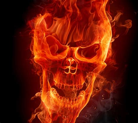 Flaming Skull Rich Image And Wallpaper