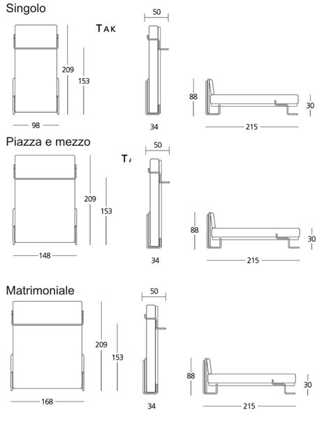 Letto contenitore matrimoniale senza testiera. Casa moderna, Roma Italy: Misure letto matrimoniale ikea