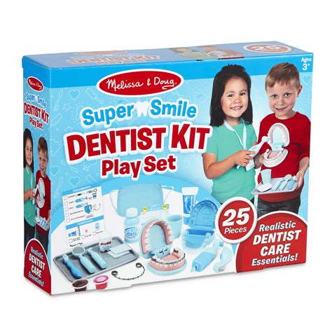 Melissa Doug Super Smile Dentist Kit With Pretend Play Set Of Teeth And Dental Accessories