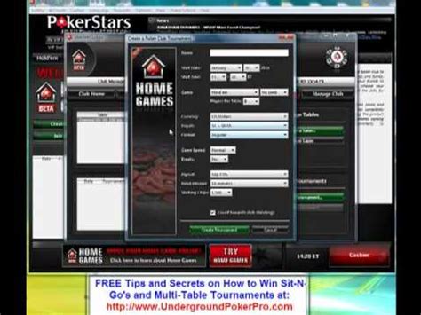 To create a poker club on the home games from pokerstars, follow these steps: Pokerstars Home Games - You've Gotta See This - YouTube