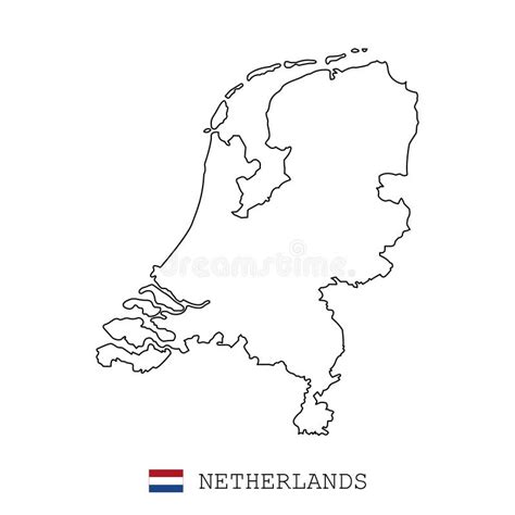 netherlands holland map line linear thin vector netherlands holland simple map stock vector