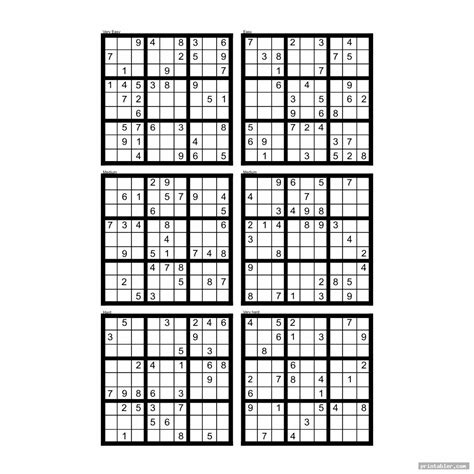 Printable Sudoku 4 Per Page Blank Printable Sudoku Free Multi Sudoku