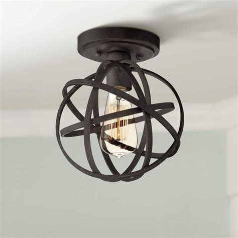 Industrial Atom 8 Wide Edison Black Led Ceiling Light 35f37 Lamps