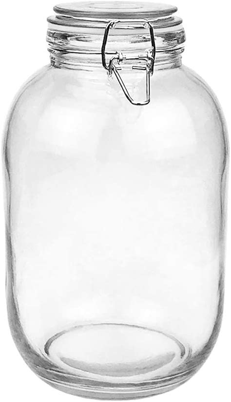 Folinstall 1 Gallon Glass Jar With Lid Big Pickle Jar With Airtight
