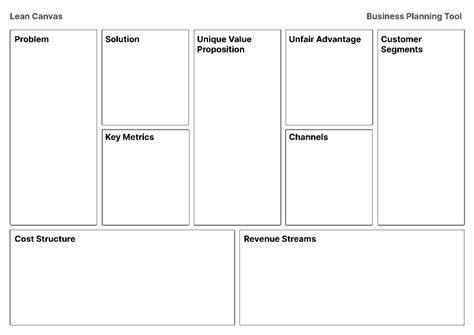 Lean Canvas Page Business Plan Figma