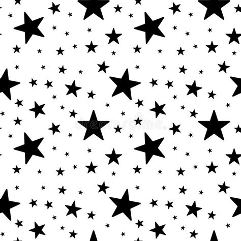 Seamless Pattern With Black Stars Stock Vector Illustration Of