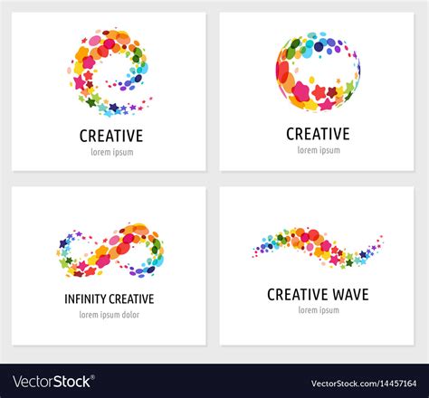Creative Digital Abstract Colorful Icons Logos Vector Image