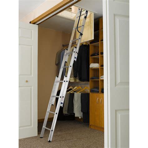 Werner Aluminum Attic Ladder 7 Ft To 9 Ft 10 In Ceiling Height Range